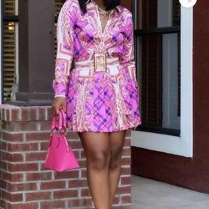 Pleated mini skirt set